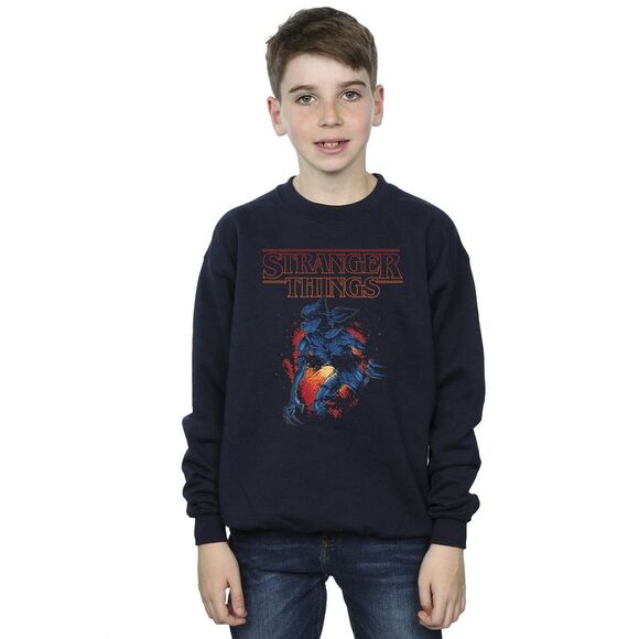 Netflix Boys Stranger Things Demo Cave Sweatshirt / Navy Blue - Picture 2 of 3